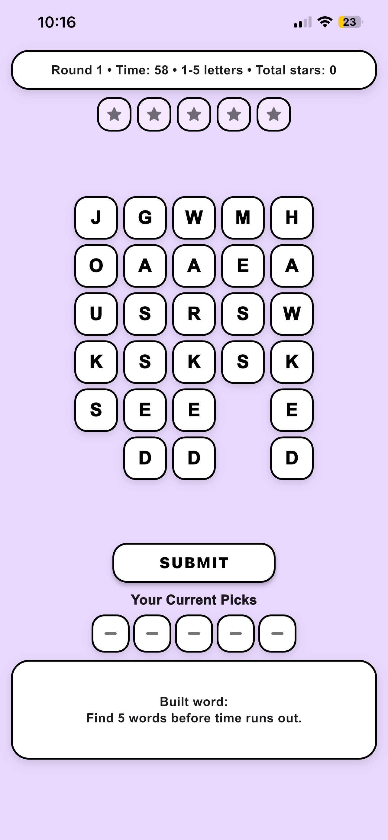 Game screen